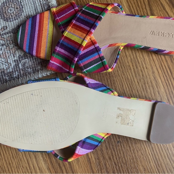 J.Crew Multi Colored Slip On Sandals Women Size 10.5 Summer Footwear - Picture 2 of 4